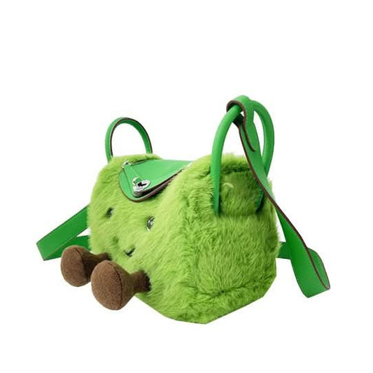 Green Fluff Mini Lindy Bag 7.5-inch