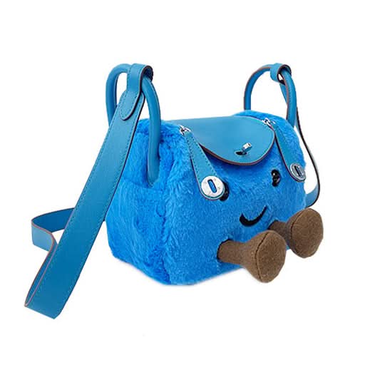 Blue Fluff Mini Lindy Bag 7.5-inch