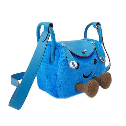 Blue Fluff Mini Lindy Bag 7.5-inch