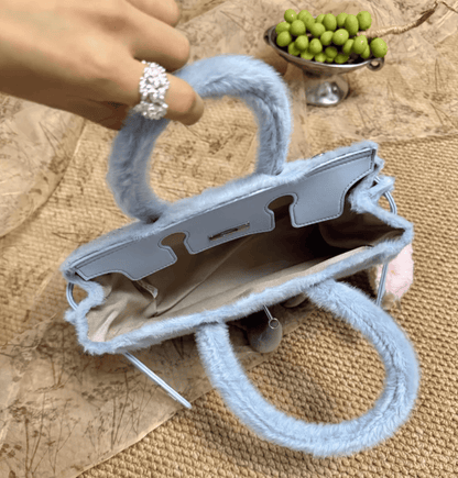 Classic Cloud Blue Fleece BK Bag -Medium