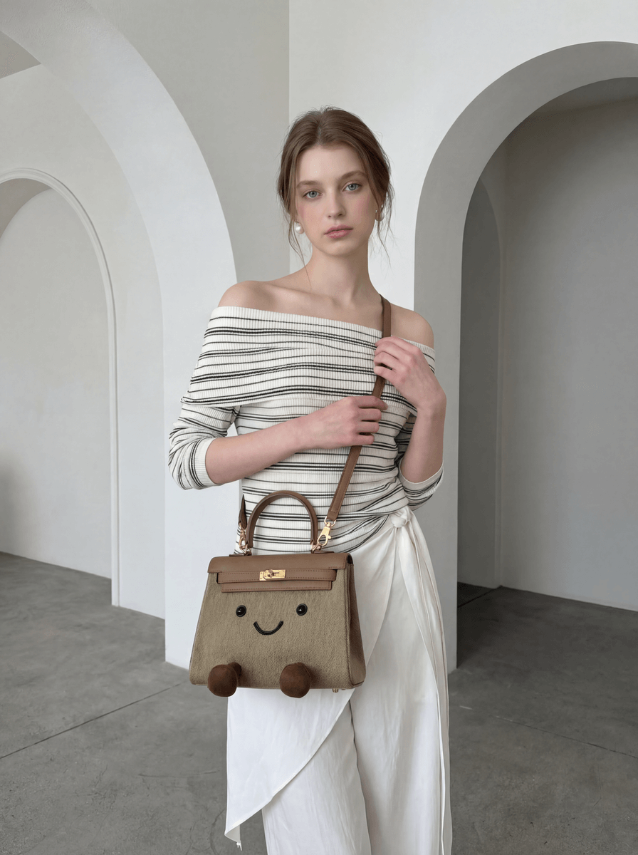 Classic Khaki Denim Kelly Bag