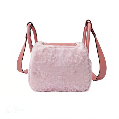 Pink Fluff Mini Lindy Bag 7.5-inch