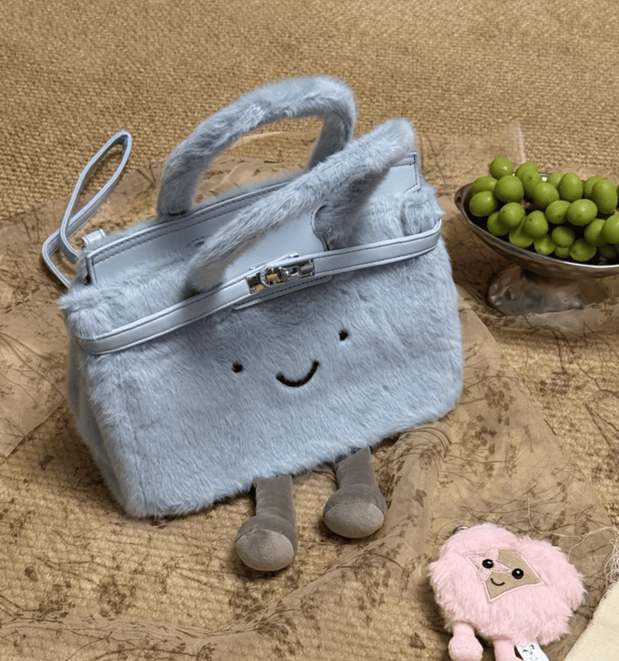 Classic Cloud Blue Fleece BK Bag -Medium